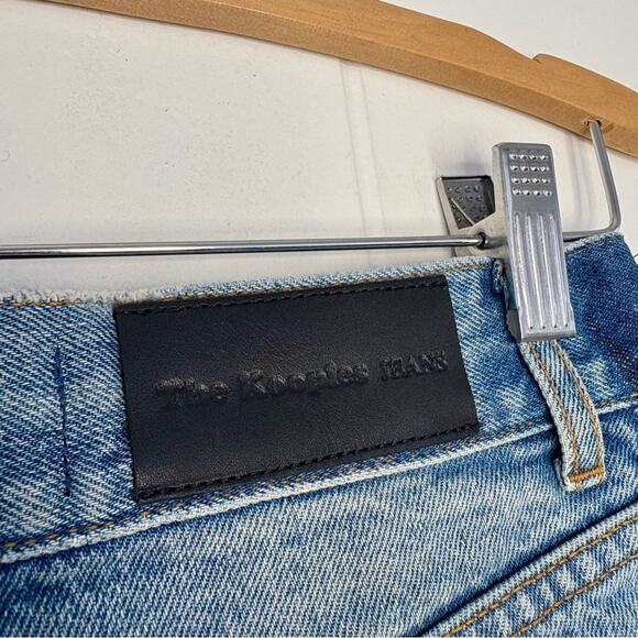 NWT THE KOOPLES JEANS Blue Raw Hem Mini Jean Short Skirt Skulls Size 1 Small - Picture 6 of 7